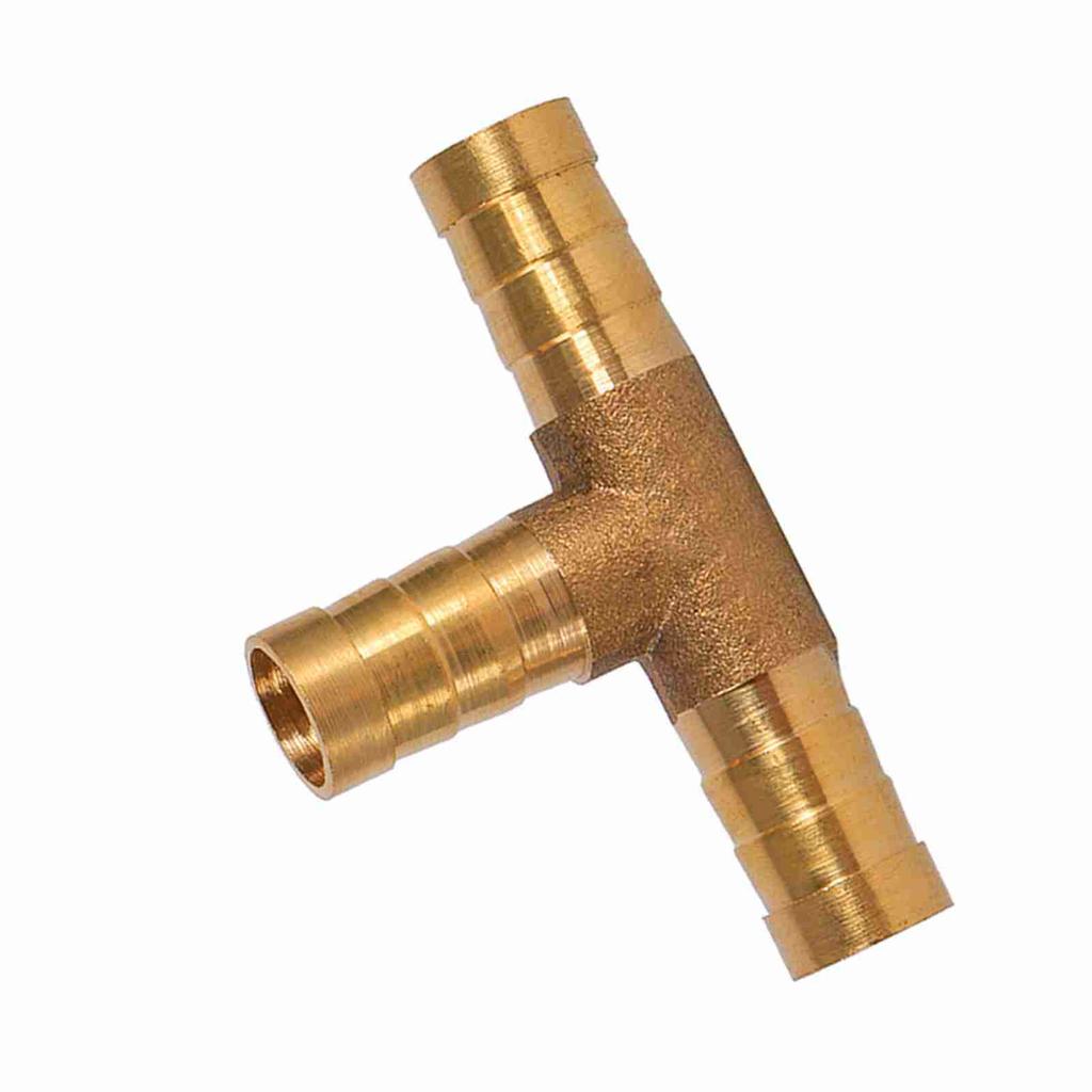 Brass T Piece 3 Way Fuel Hose Joiner Connector 6mm For Compressed   Oil Gas Pipe