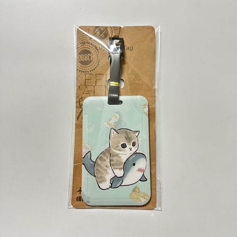 New Cartoon Cat Portable Luggage Tag Women Travel Accessories PVC Luggage Label Men Portable Anti-loss Address Name Tag