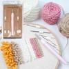 Stainless Steel Embroidery Punch Needle Set Including Adjustable 6 Head Ergonomic Handle Storage Case for Home