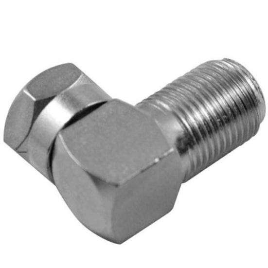 F Type Right Angle Male to Female TV Plug Coaxial Coax Cable Adaptor Connector