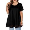 Women's Large Top Round Neck Printing Loose A-line Short Sleeve T-shirt