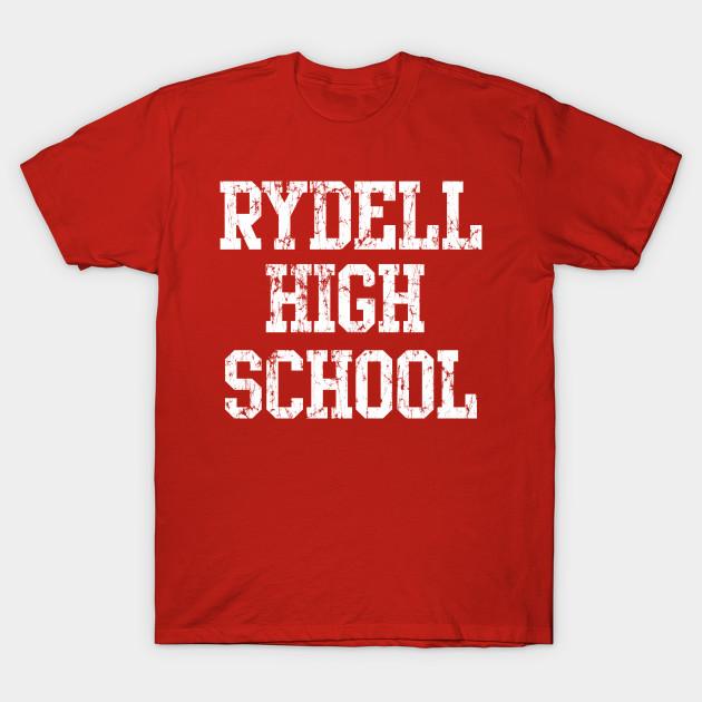 Men Black Print T-shirt Vintage Rydell High School No-Cut Transfer Paper Print Cotton Tshirt M красный