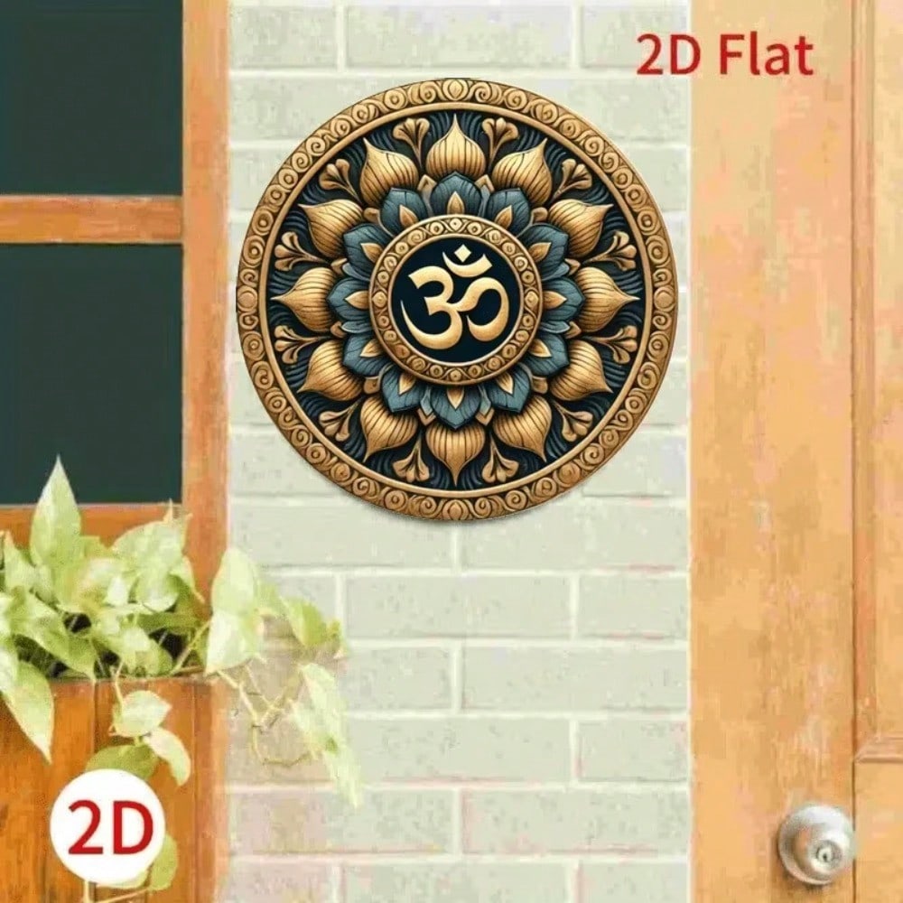2D Retro Round Wall Art For Bedroom Living Room Bar Decor