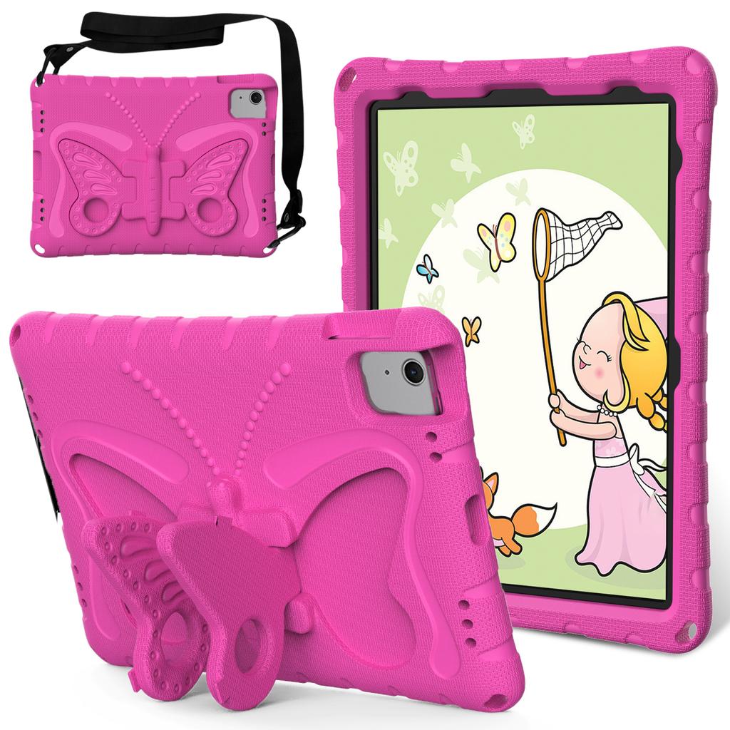 For iPad Air 11 (2025)/(2024) Case Butterfly EVA Tablet Cover with Kickstand/Shoulder Strap