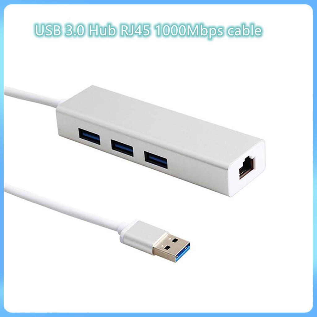 Aluminum USB 3.0 RJ45 Gigabit Adapter & 3-Port Hub