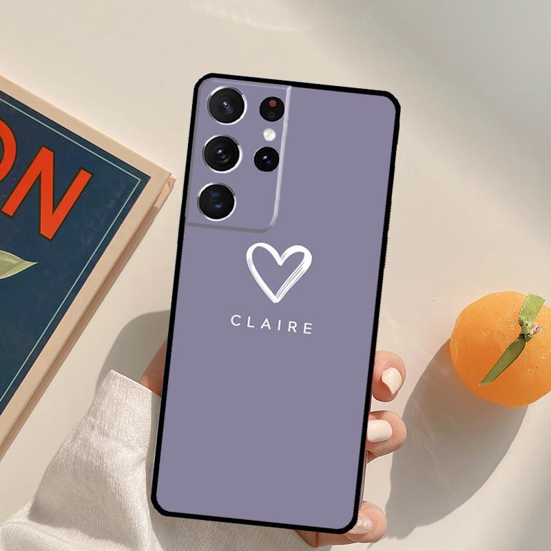 Personalise name initials pastel Phone Case For Samsung Galaxy S22 S23 S21 Ultra S20 FE S8 S9 S10 Plus Note 10 20 Ultra Cover