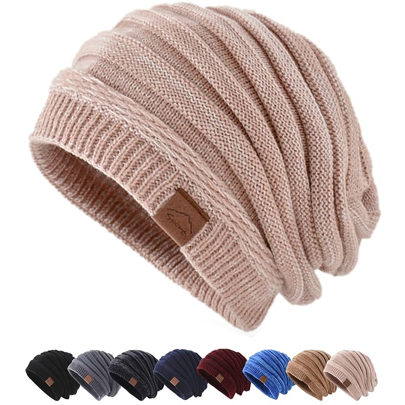 

[M2Ma] knit hat men s large size winter With inner cap Fleece lining Cold protection High elasticity knit hat beauty silhouette small face effect knit