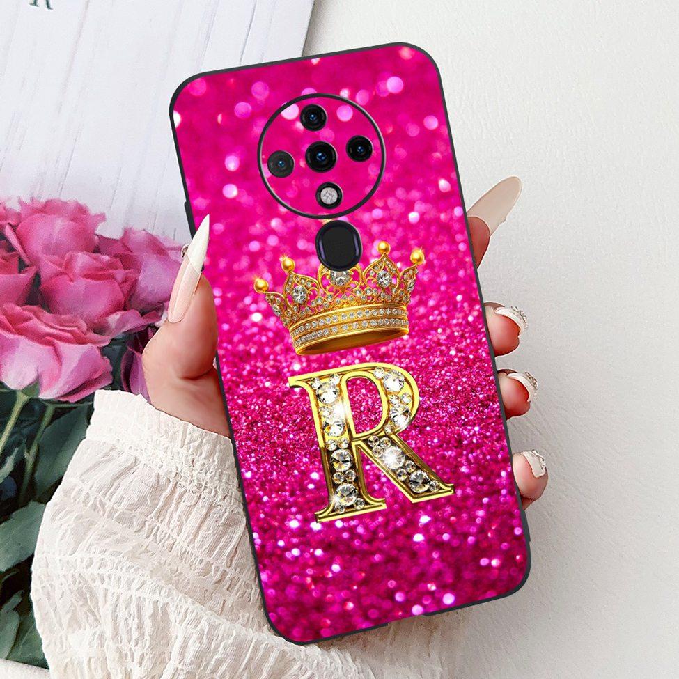6.8" For Tecno Spark 6 Case KE7 Fashion Luxury A-Z Letters Silicone Shockproof Phone Case For Techno Spark6 Back Cover Funda