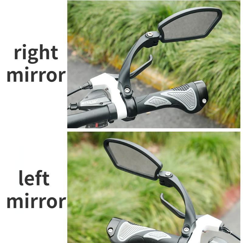 2pcs Bicycle Handlebar Rear View Mirrors 21-26mm Handlebars Square Mirror Rotation Adjustable Scooter Unilateral Rearview Mirror