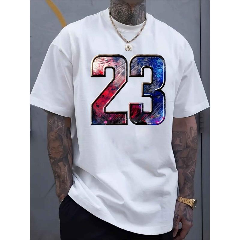 Men S T-Shirt Featuring a Colorful Graphic Design | Relaxed Fit Crew Neck Short Sleeves | Sporty Casual Summer Top S