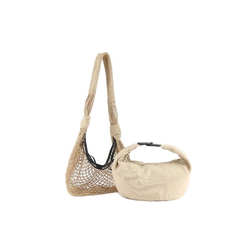 Original Lemai * e horn mesh bag Internet celebrity catwalk woven bag fashionable versatile contrasting color horn messenger bag