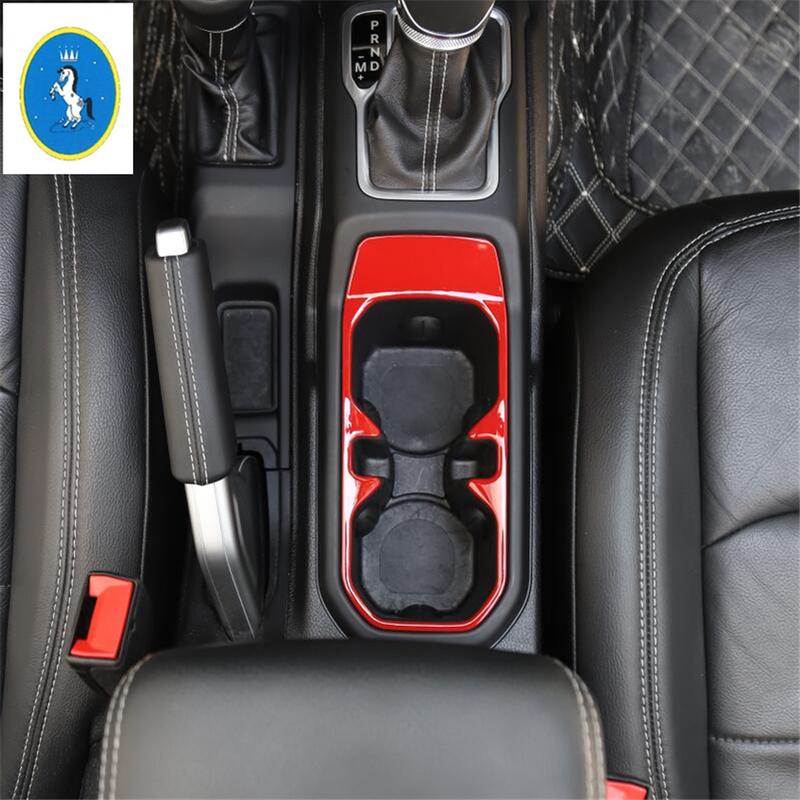 Matte Dekorationsblende für Becherhalter am Vordersitz, Verkleidung für Jeep Wrangler JL 2018 - ABS Innenraum-Umbaukit Zubehör