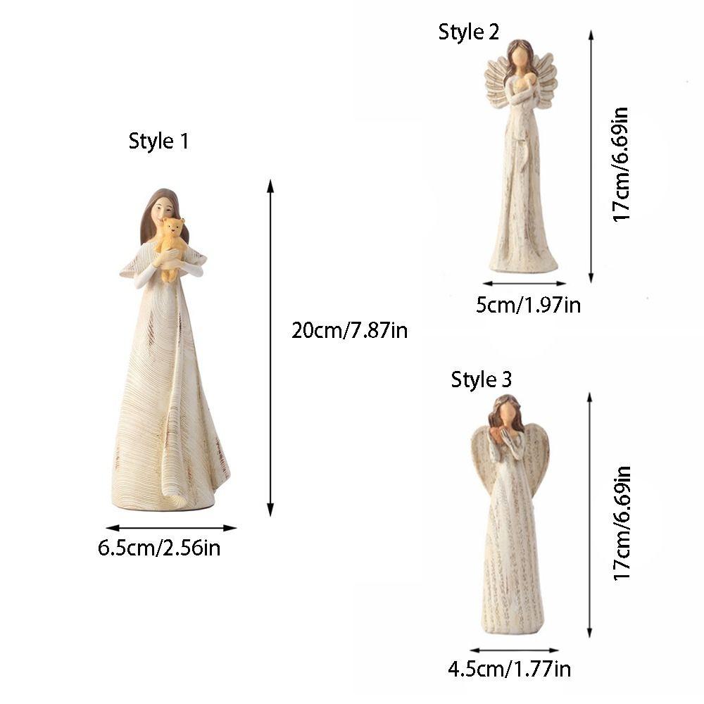 Handmade Angel Figure Statue Resin Modern Art Crafts Vintage Angel Sculpture Model Entrance