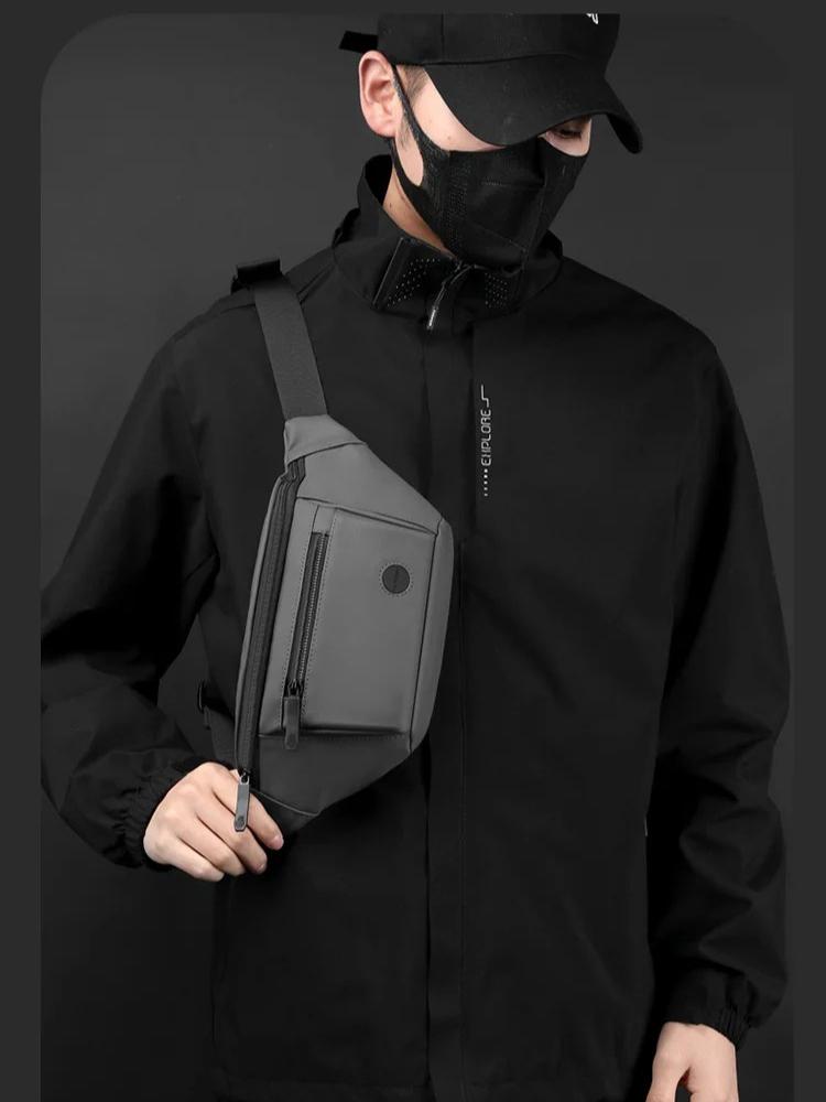 Men's Hiking Chest Bag Waterproof Outdoor Sports Sling Bag Multi-functional Travel Shoulder Bag Portable Waist Pack
