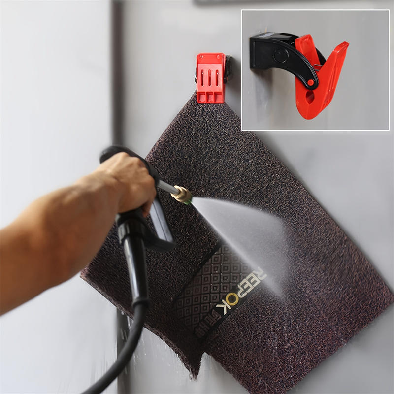 Car Floor Mat Cleaning Clip Heavy Duty Wall Mount Hanger With Screws Multi-Functional Auto Mat Washing Drying Clamp