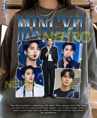Mingyu 90s Vintage Retro Bootleg Shirt, K,Pop Boy Group Visual Graphic Tee, Korean Idol Fan Gift