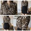 Women Sexy Front Crossing V Neck Leopard Print Cocktail Party Bodycon Mini Dress