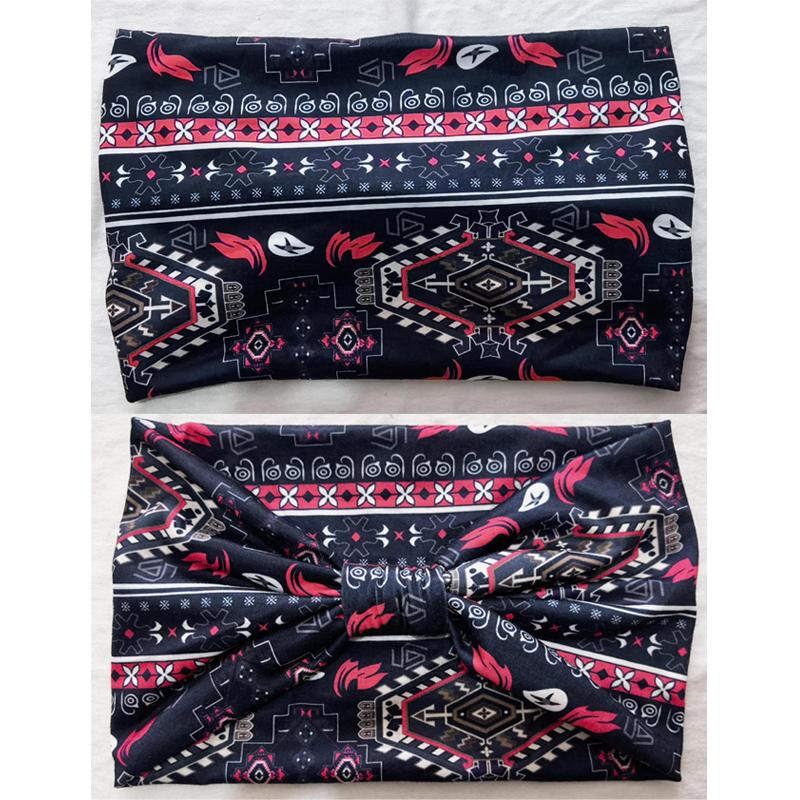 3 Pack Leopard Print Headbands, Knotted Elastic Sports Headbands, Retro Wide Brimmed Cashew Flower Headbands