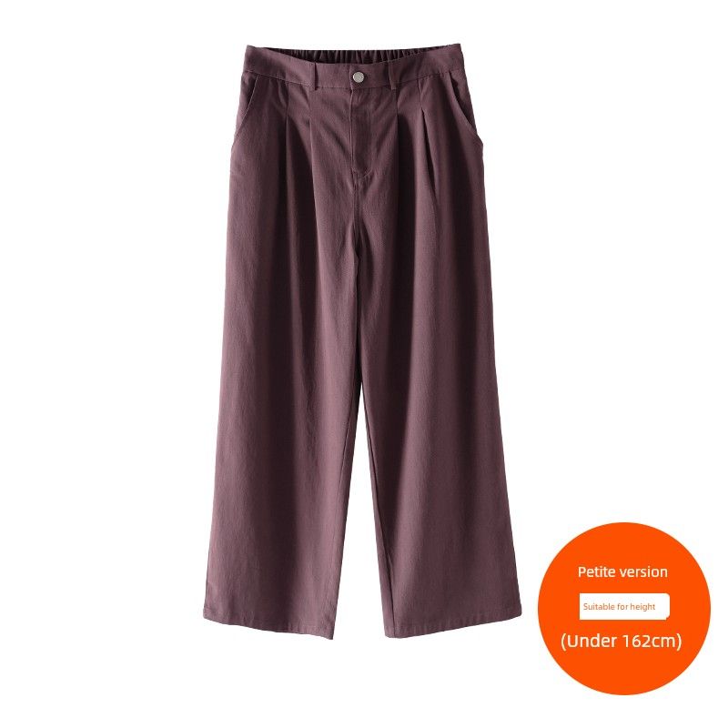 

Plus size women clothing [Drape Decompression Pants] Three Pants Length Slimming Elastic High Waist Autumn Straight Casual Wide Leg Pants Fuchsia (under 162cm) 7xl