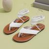 Cross-border Women's Flat Sandals: Ankle Strap, Toe Loop, Plus Size, Slip-on Slippers In European Style.