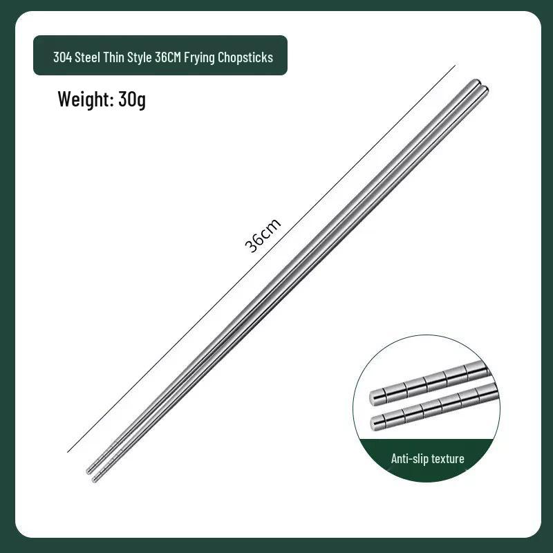 Non-slip Stainless Steel Chopsticks: Anti-scald, Anti-mold, Perfect for Frying, Hot Pot, and Noodles