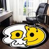 1pz Tappeto Teschio, Smiley, Rotondo Antiscivolo Durevole Grande Formato per Ufficio, Adatto per Ufficio