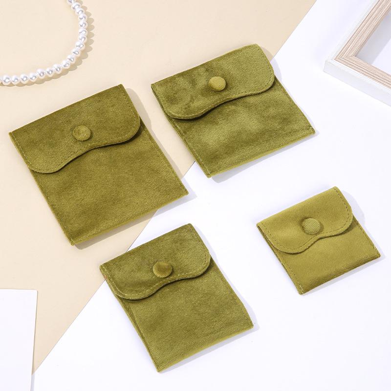 Velvet Jewelry Bag with Snap Button for Bracelets, Necklaces, Rings, and Accessories Storage