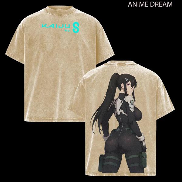 

Manga Kaiju No. 8 Ashiro Mina Printed Tee Men Women Clothing Washed Cotton T-shirt Vintage Casual T Shirt Harajuku Male Tshirt XXL бежевий