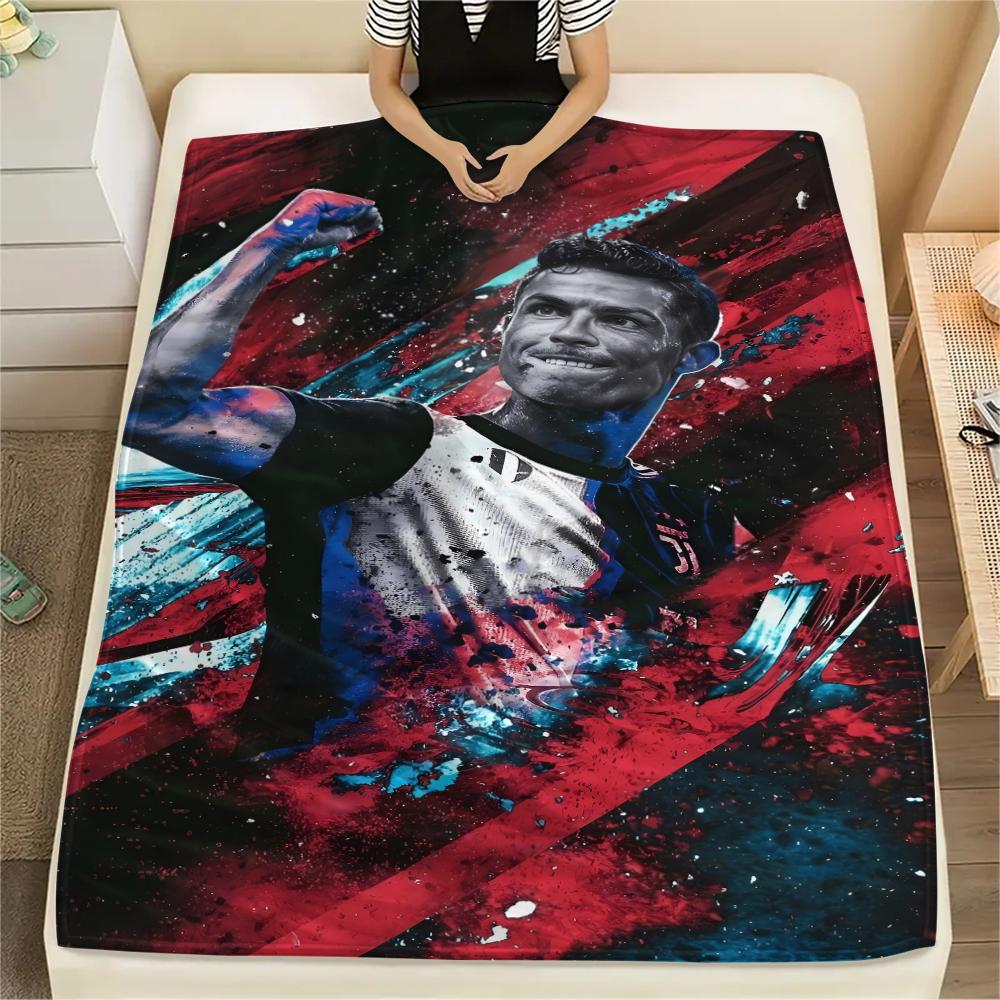 1PC CR7 Print Flannel Blanket, High Quality All Seasons, Home Decor, Warmth and Comfort, Perfect for Christmas Gifts