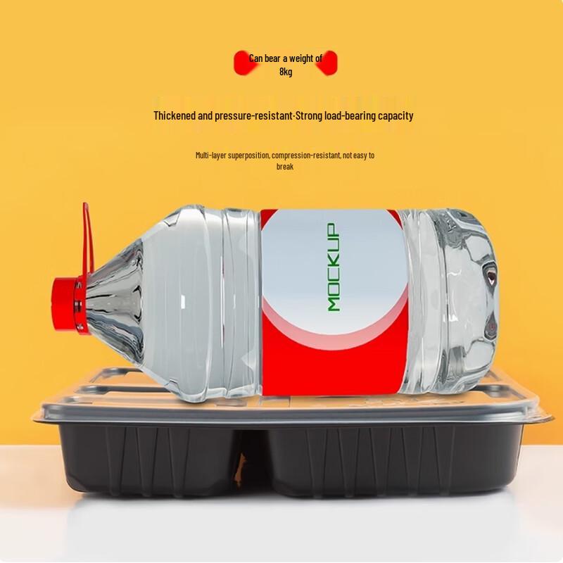 Einweg-Lebensmittelbehälter mit 5 Fächern und Deckeln