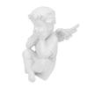 Cute Winged Statue Resin Figurine Indoor Outdoor Ornament for Garden Lawn Yard Nightstand Desktop