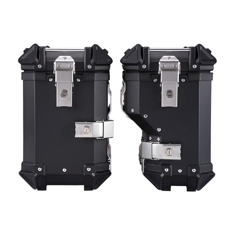 1 Pair 35L Motorcycle Side Storage Box Aluminum Alloy Luggage Case Quick Release Motorbike Side