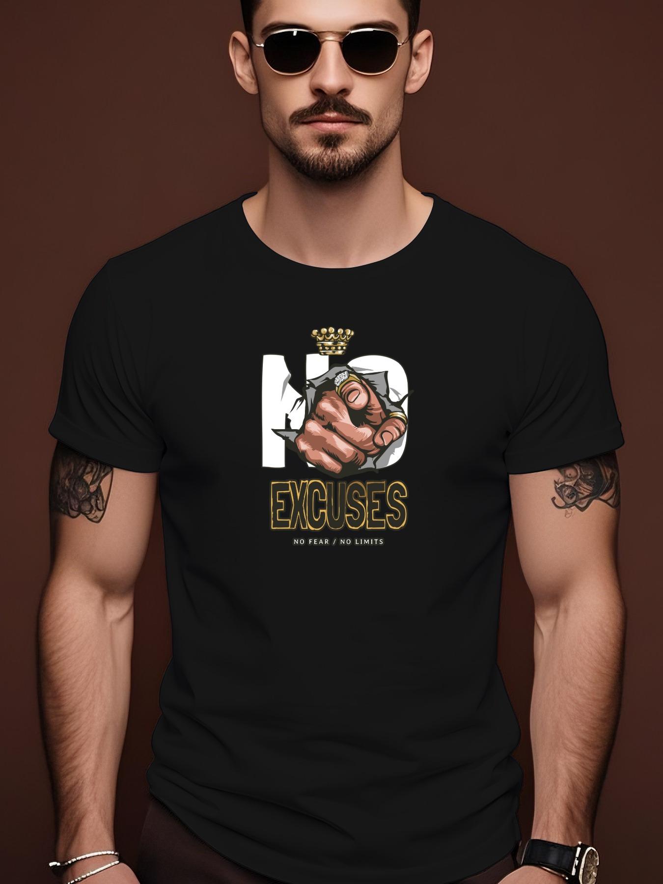 No Excuses Graphic Tshirt Graphic Tee - Green Casual Summ... S