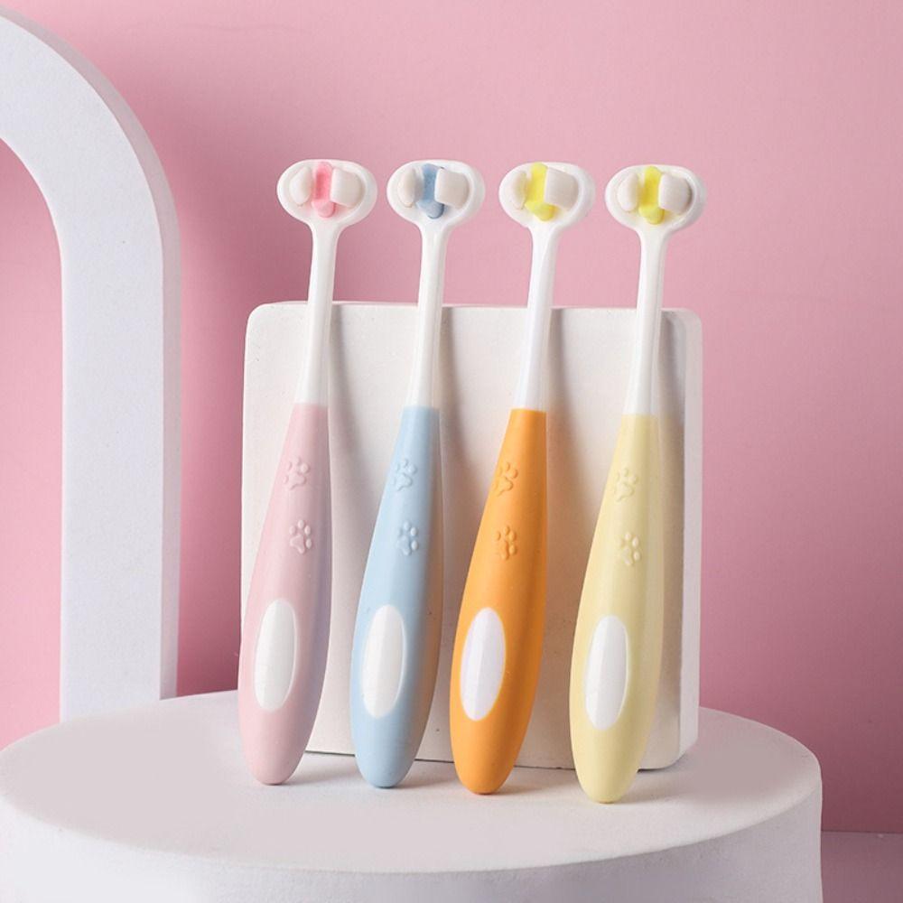 Cartoon Children Toothbrush Soft Bristles V-shaped Three-sided Toothbrush Oral Care
