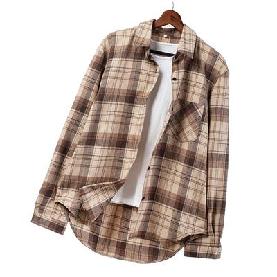Frühling Frauen Langarm Plaid Shirts Casual Lose Revers Drehen Unten Kragen Blusen Tops