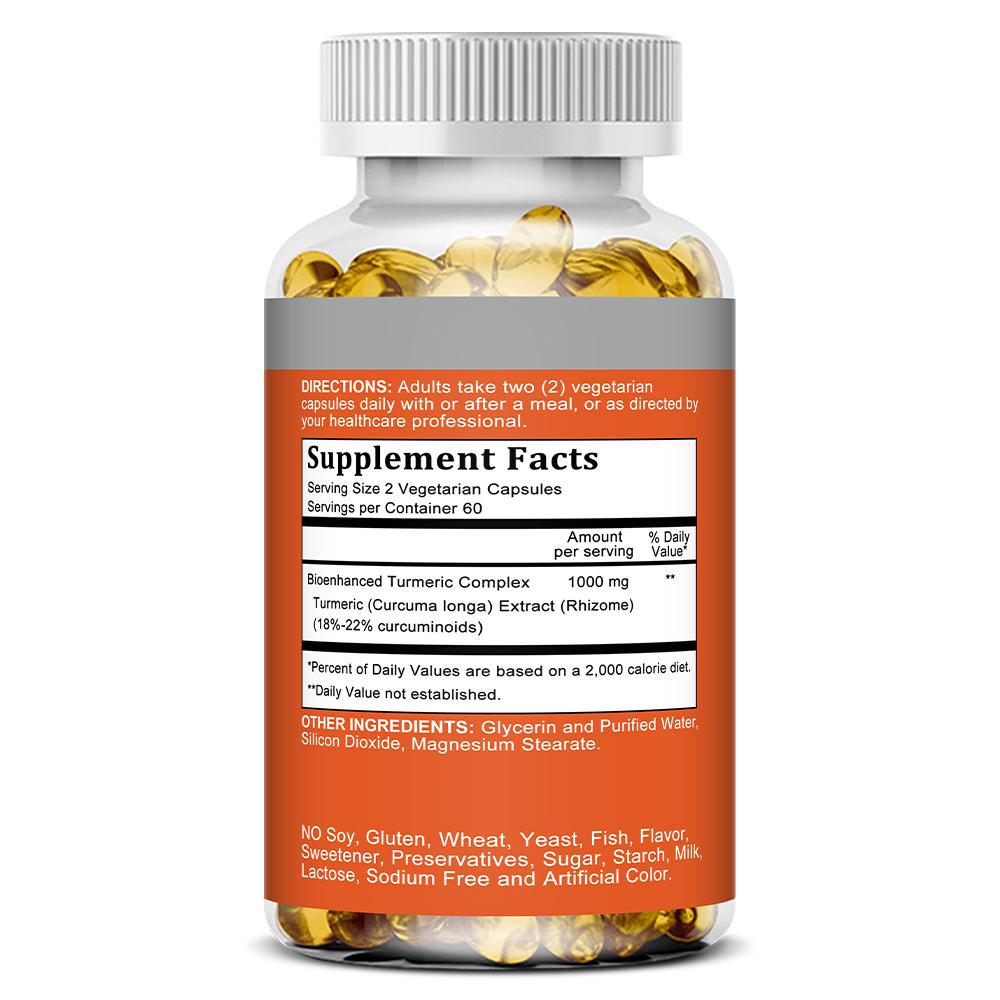 Kurkuma Curcumin Komplex 1000 mg Nahrungsergänzungsmittel, Ultra Hohe Absorption