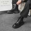 Platformové klasické motocyklové boty pánské vysoce kvalitní pravá kůže kotníkové boty designové boty pánské vysoké motocyklové boty