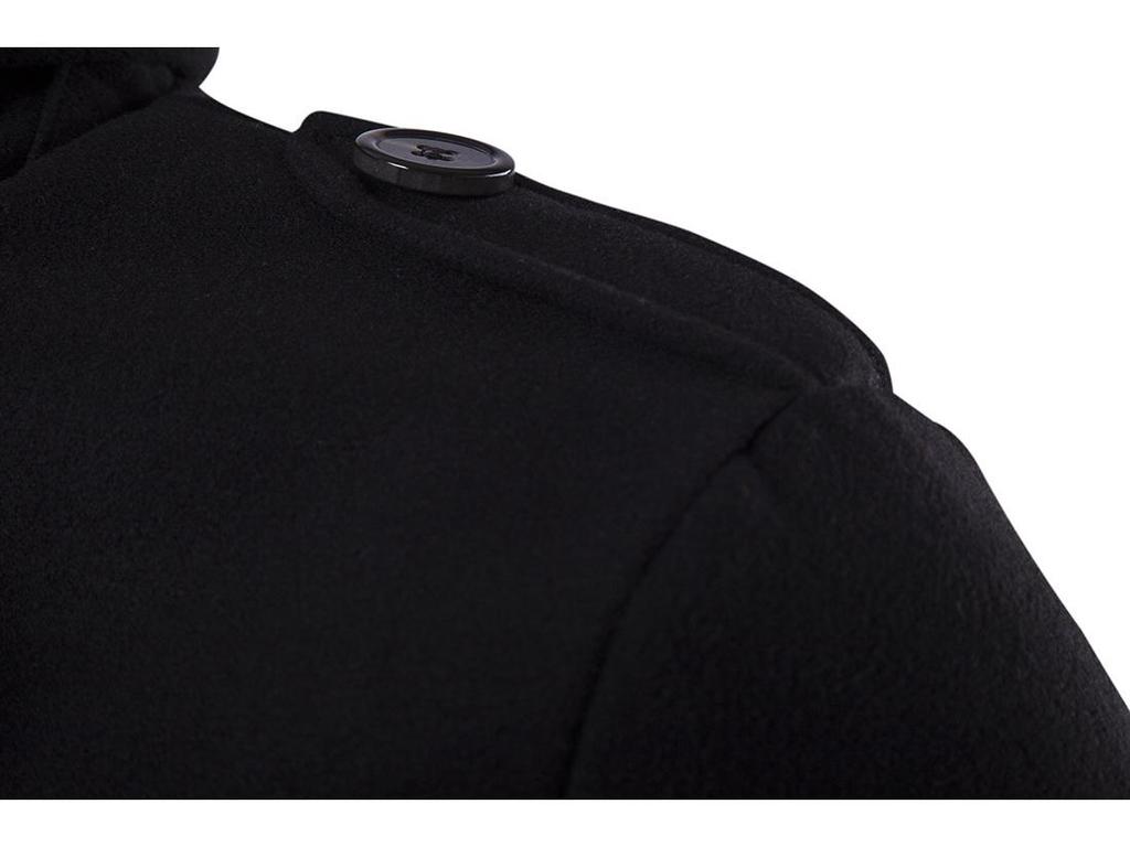 2025 Autumn/Winter Men's Double-Breasted Wool Trench Coat with Epaulets - Trendy European Style