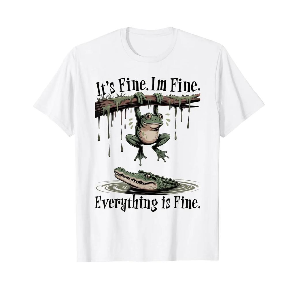 Its Fine Im Everything Is Funny Sarcastic Saying T Shirt Vintage Streetwear Stylish Breathable Versatile Graphic