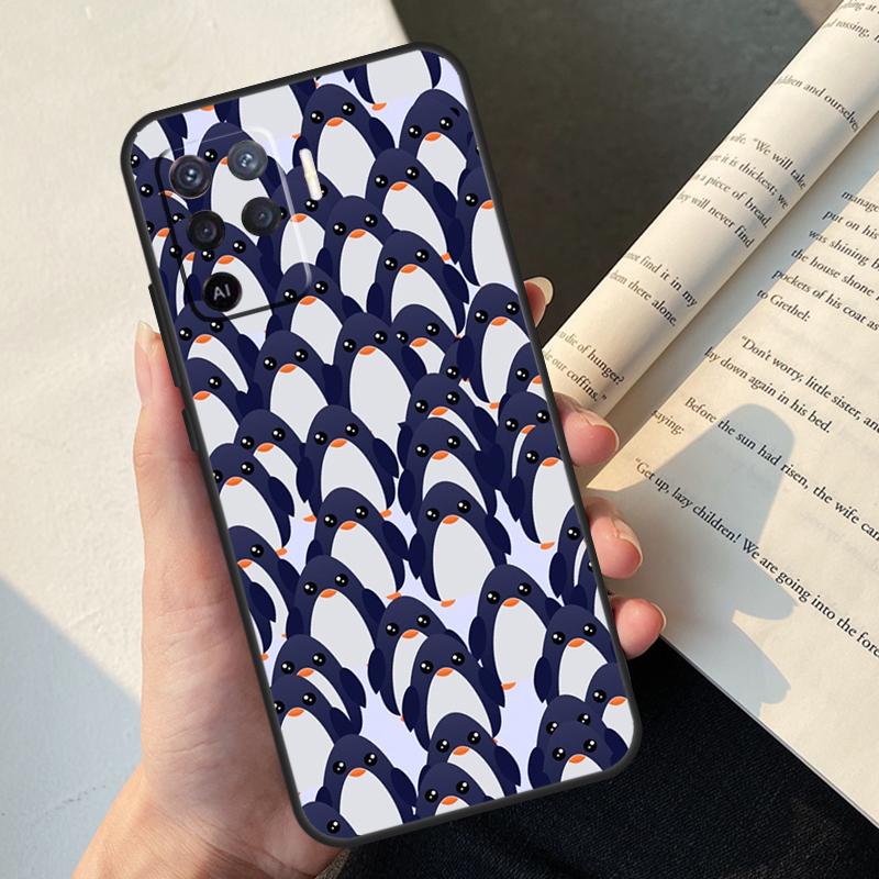 Cartoon Penguin Case For Oppo A5 Pro A15 A16 A17 A57 A77 A94 A74 A54 A76 A96 A40 A60 A80 A18 A38 A58 A78 A98