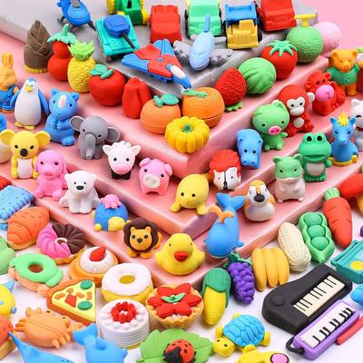 100PCS Cute Animal Erasers for Pencil Mini Puzzle Pencil Kids Puzzle Eraser Party Pencil Elementary School Fun Eraser Mini Puzzle Pencil Class