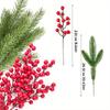 20 Stück Weihnachtsdekoration Künstliche Kiefernzweige Stechpalmenbeeren Rote Beerenäste für Weihnachtsbaum Kranz Geschenke Dekoration