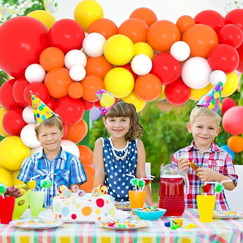 Orange Ballonggirlande Roter Gelber Ballonbogen-Kit Feuerwehr-Thema Geburtstagsparty Feuerwehr Feuerwehrauto Hochzeitsdekoration