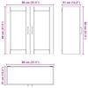Wall Mounted Glass Cabinet PORTO Brown Oak Effect 80 x 31 x 80 cm