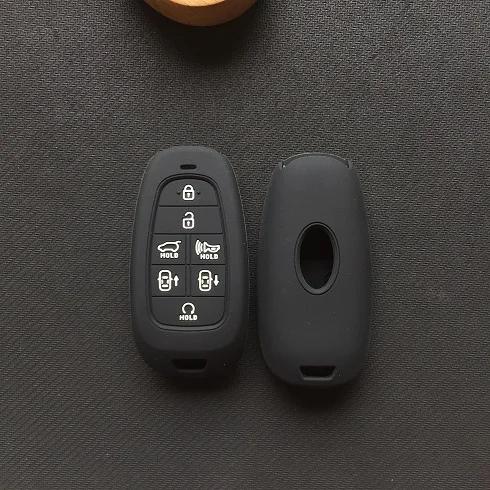 Silicone Car Key Cover Case 7 Button Key Case For Hyundai Sonata Smart 2019 Nexo 95440-M5000 Remote Control Silicone Key Case
