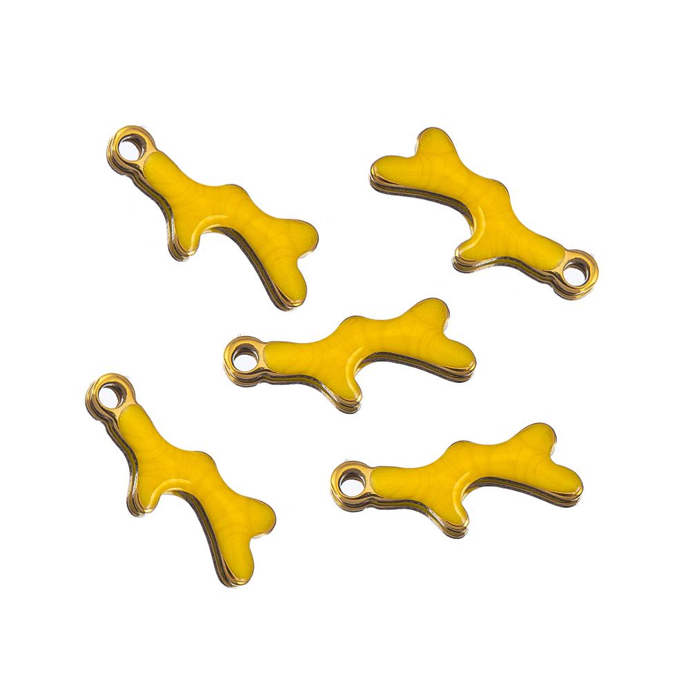 10pcs New Stainless Steel Colorful Marine Coral Starfish Fish Seaweed Charm Necklace Earring Pendant Base for DIY Jewelry Making