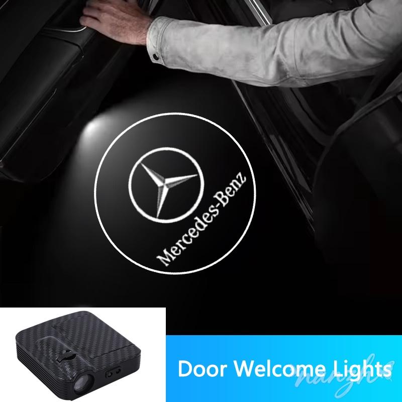 CRJ1 2Pcs LED Car Door Logo Projector Welcome Light Accessories For Mercedes Benz W202 W212 W126 W140 W168 W177 CLS GLE GLC Keychain
