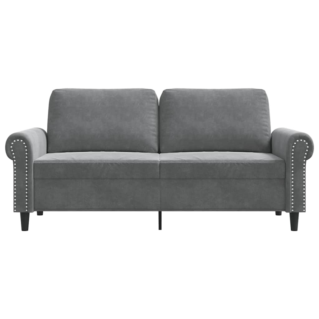2 Seater Sofa Dark Grey 140 Cm Velvet