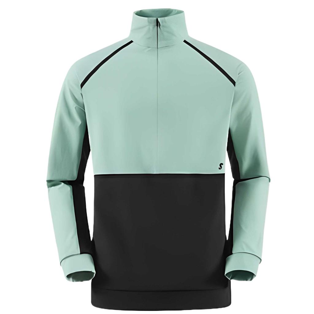 SALOMON SS25 Cifer HZ Top Unisex Simple Comfortable Fashion Versatile Solid Color Sweatshirt Unisex Tops Ocean-Blue Deep-Black C26906