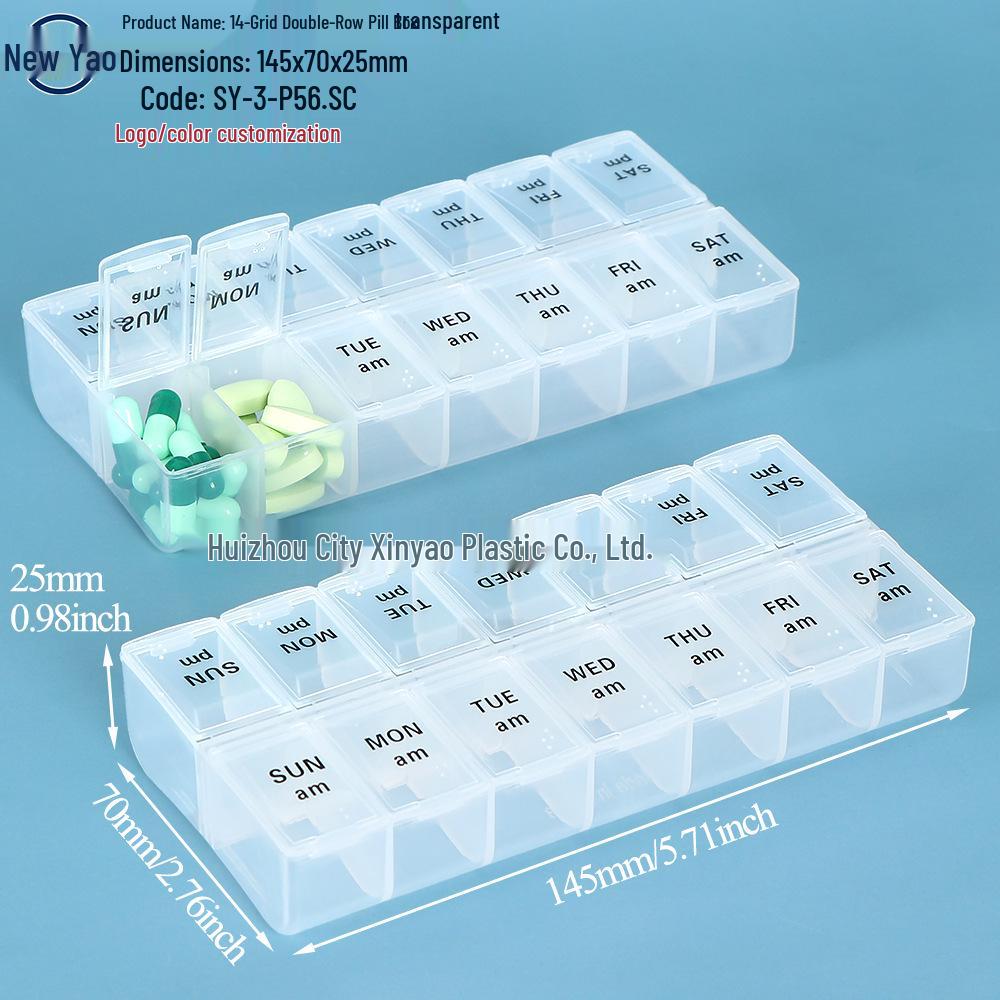 Seven-Day Pill Organizer: Morning, Noon, Night Portable Capsule Case with Large Capacity
